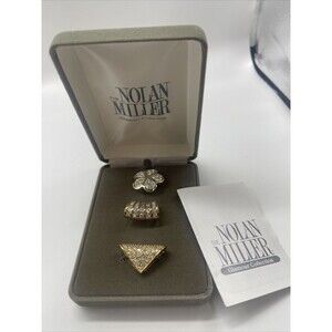 Nolan Miller Glamour Collection Diverse Pave Slide Trio Set New Rare